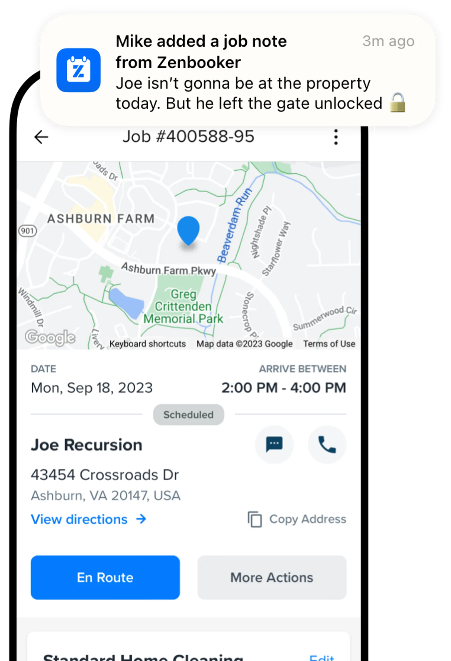 Mobile web app for cleaners