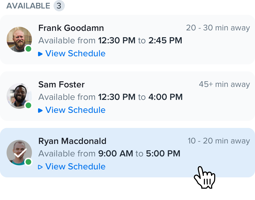 Team availability and job assignment
