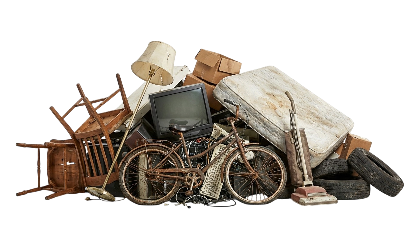 Comprehensive assortment of junk items handled by Junkzen