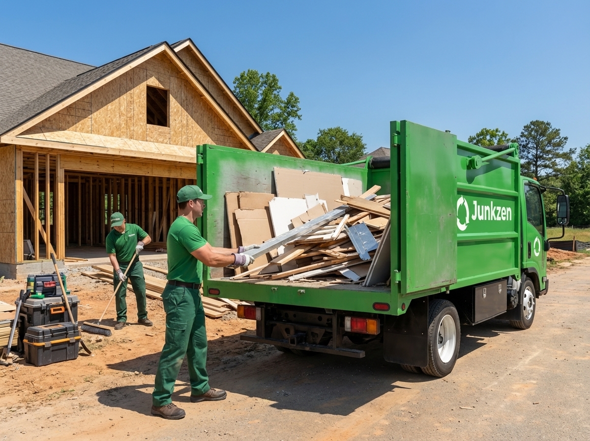 Junkzen team clearing construction debris