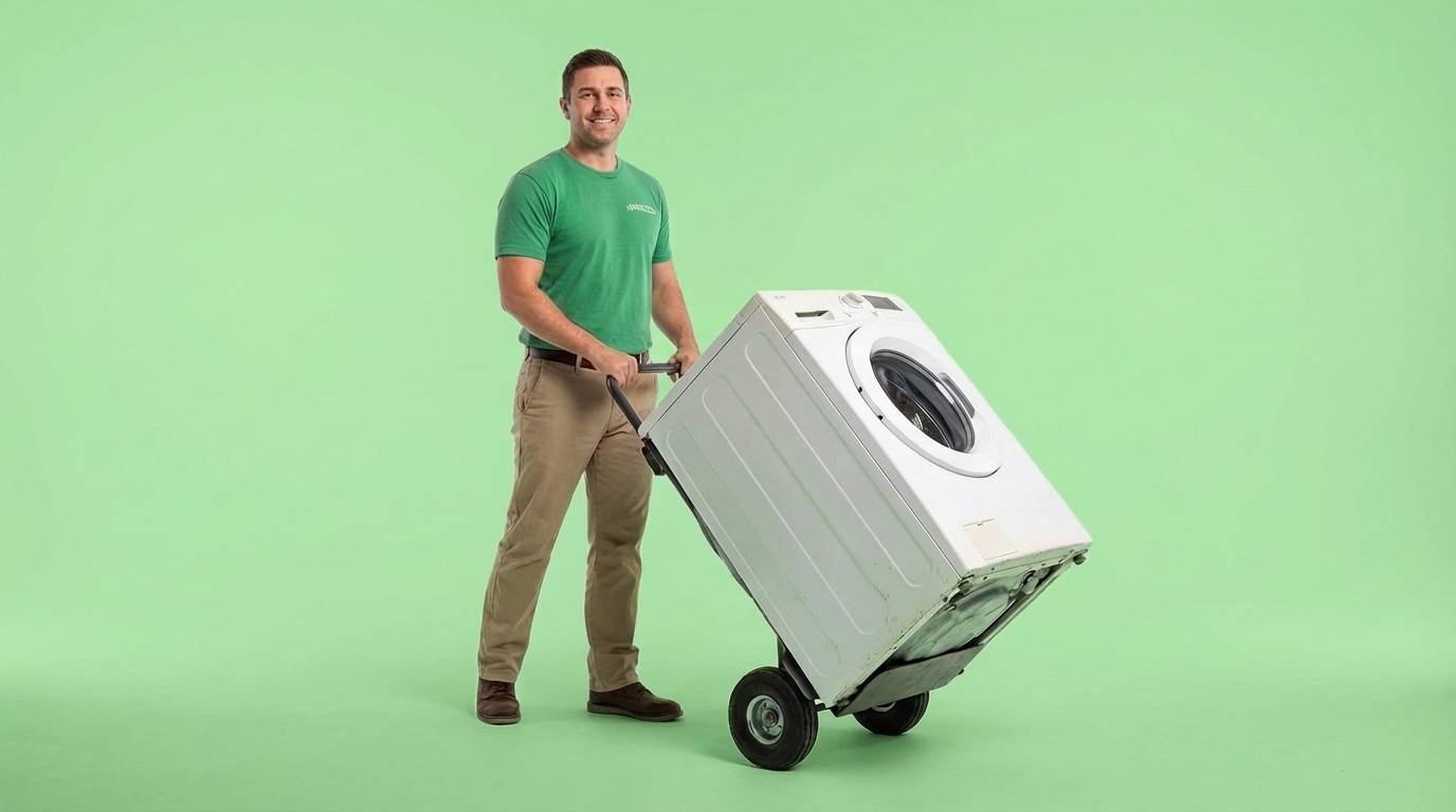 Junkzen hauler removing an old washing machine