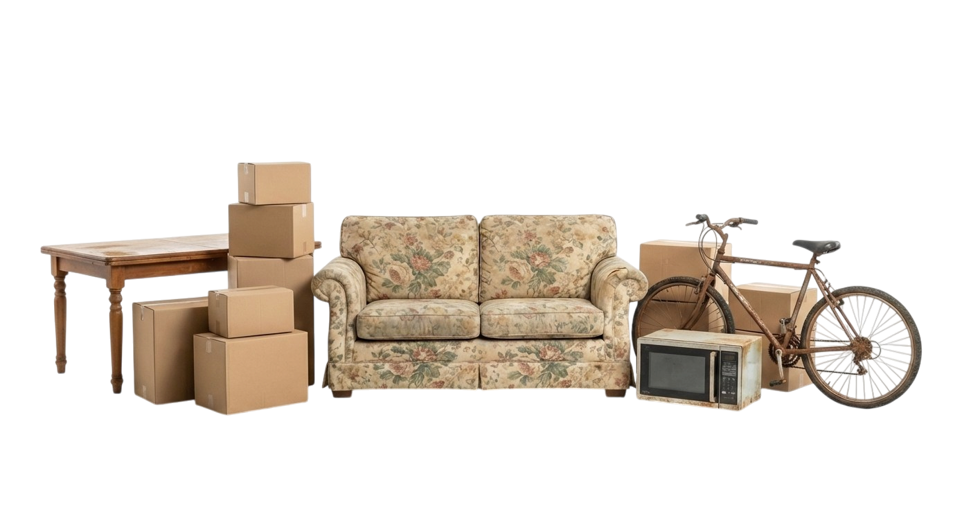 Furniture and household items removed during cleanout